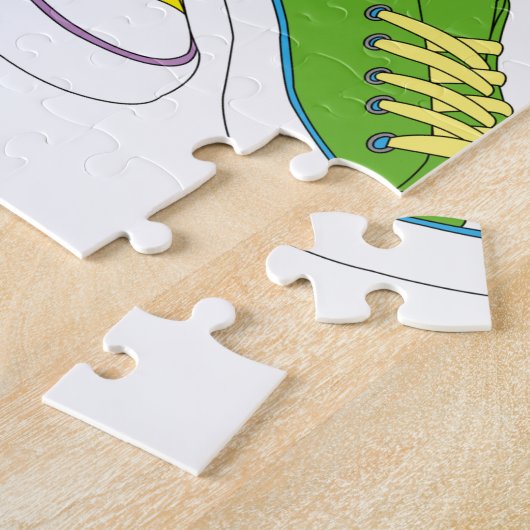 Sneakers tekenen, kleurrijke loopschoenen legpuzzel (Zijkant)