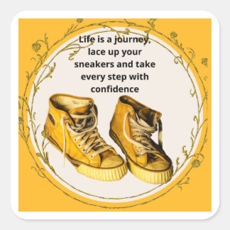 Sneakers van Hiker Vierkante Sticker