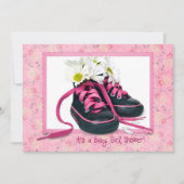 Sneakers voor Baby Meisje Douche Kaart (Voorkant)