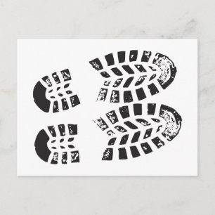 Sneakers zwart-witafdrukken briefkaart