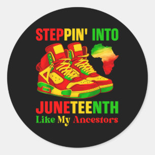 Sneakerschoenen die in de Juneteenth stappen zoals Ronde Sticker