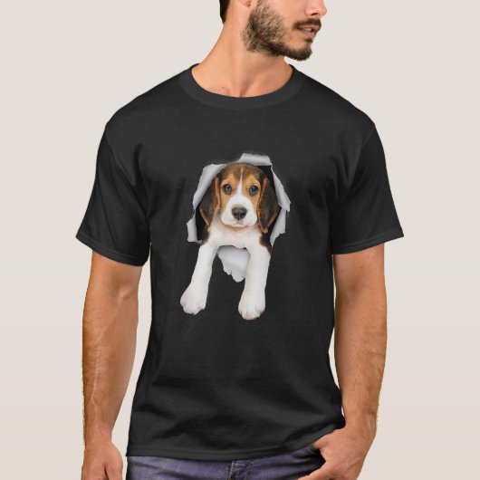 Sneaking Beagle Puppy Hondenliefhebber Dierenfokke T-shirt (Voorkant)