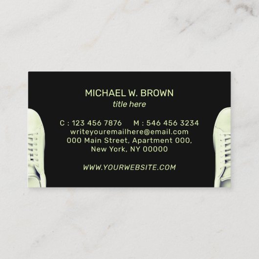 Sneakschoenen Sport neon-sportkleding Visitekaartje (Achterkant)