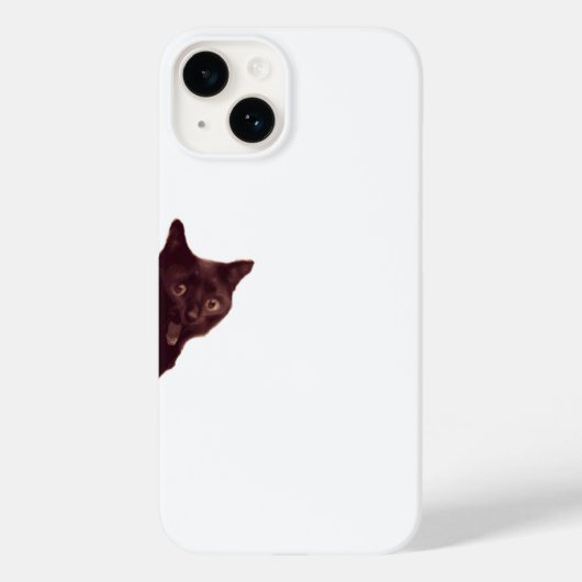 “Sneaky Black Cat Peeking Phone Case” Case-Mate iPhone Case (Achterkant)