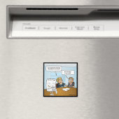Sneaky Budget Funny Square Magnet (Insitu (Vaatwasser))