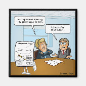 Sneaky Budget Funny Square Magnet (Voorkant)