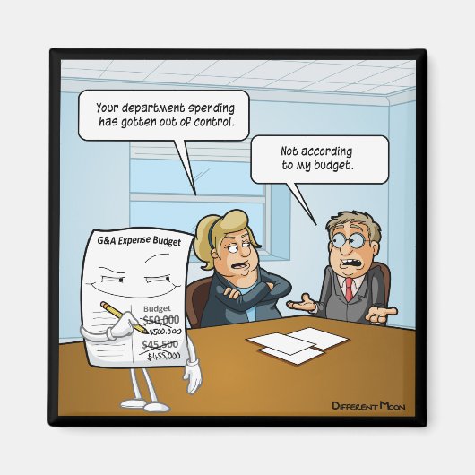 Sneaky Budget Funny Square Magnet (Voorkant)