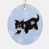 Sneaky Cartoon Cat Keramisch Ornament (Links)