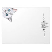 Sneaky Cat 2 Watercolor Monogram Naam Notitieblok (Voorkant)