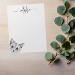Sneaky Cat 2 Waterverf Monogram Name Blocnote<br><div class="desc">Dit ontwerp kan op het gebied worden gepersonaliseerd dat door de foto en/of tekst te veranderen wordt verstrekt. Of het kan worden aangepast door te klikken deze Sjabloon personaliseert en dan de klik te kiezen om verdere optie aan te passen en de kleur van de achtergrond te schrappen of te...</div>