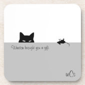 Sneaky Cat Bete bracht je een cadeau Bier Onderzetter (Voorkant)