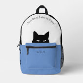 Sneaky Cat Blue Bedrukte Rugzak (Voorkant)