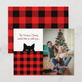 Sneaky Cat Buffalo met kerstcadeautjes Kaart Notitiekaartje (Voorkant / Achterkant)