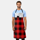 Sneaky Cat Buffalo Rode Spuit Schort (Gedragen)