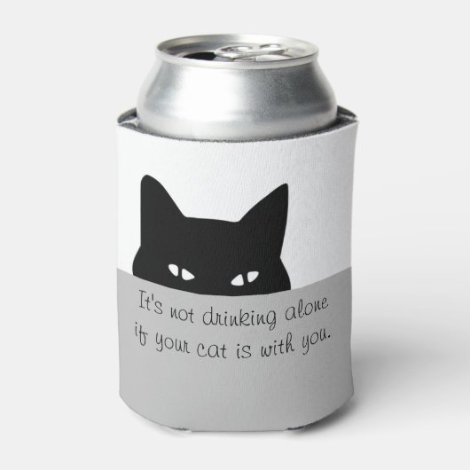 Sneaky Cat Drink niet alleen Blikjeskoeler (Blikje Voorkant)