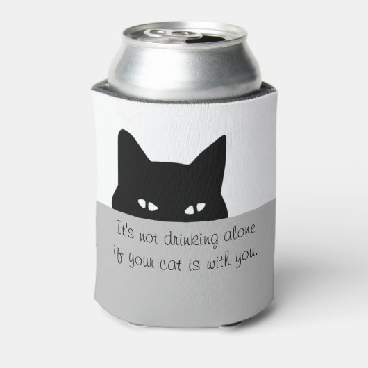 Sneaky Cat Drink niet alleen Blikjeskoeler (Blikje Achterkant)