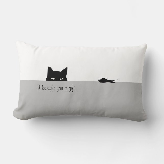 Sneaky Cat, ik heb je een cadeau gegeven Kussen (Voorkant)