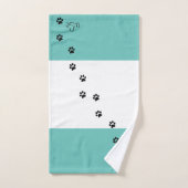 Sneaky Cat Monogram Blauwgroen Bad Handdoek (Handdoek)