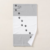 Sneaky Cat Monogram Grijs Bad Handdoek (Handdoek)