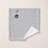 Sneaky Cat Monogram Grijs Bad Handdoek (Wasdoekje)