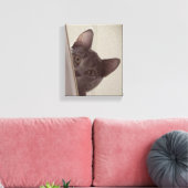 "Sneaky Cat" Print op stretched canvas (Insitu (Woonkamer))
