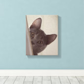 "Sneaky Cat" Print op stretched canvas (Insitu (Houten vloer))