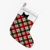 Sneaky Cat Royal Stewart Tartan Kleine Kerstsok (Voorkant (Hangend))