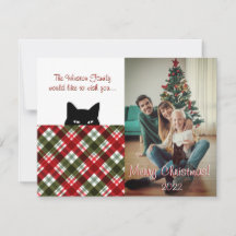 Sneaky Cat Royal Stewart Tartan met kerstmis