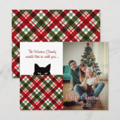 Sneaky Cat Royal Stewart Tartan met kerstmis Notitiekaartje (Voorkant / Achterkant)