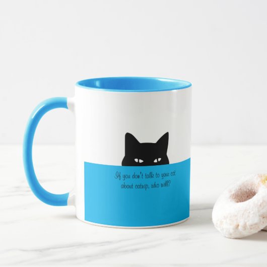 Sneaky Cat Talk to your Cat Mok Blue (Met donut)