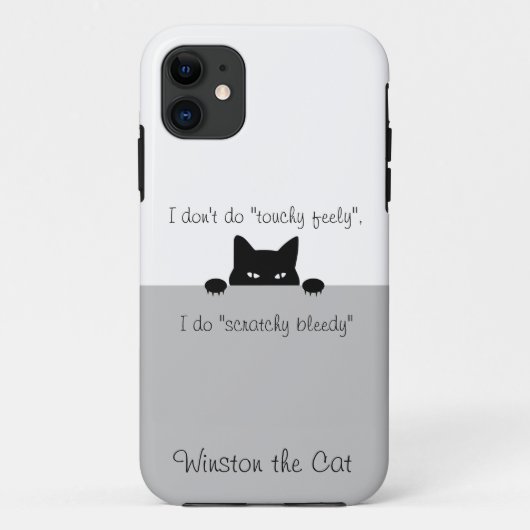 Sneaky Cat Touchy Feely Hoesje-Mate iPhone Case (Achterkant)