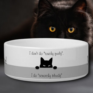 Sneaky Cat Touchy Feely keramisch Pet Bowl Voerbakje