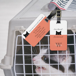 Sneaky Cat, waar zijn we Label van de Salmon Pet C Bagagelabel