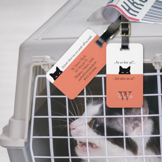Sneaky Cat, waar zijn we Label van de Salmon Pet C Bagagelabel