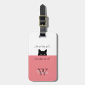 Sneaky Cat Waar zijn we Label voor roze compacte d Bagagelabel (Voorkant verticaal)