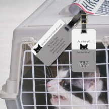 Sneaky Cat Waar zijn wij Grijze Pet Carrier Label?