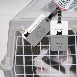 Sneaky Cat Waar zijn wij Grijze Pet Carrier Label? Bagagelabel
