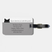 Sneaky Cat Waar zijn wij Grijze Pet Carrier Label? Bagagelabel (Achterkant horizontaal)