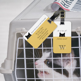 Sneaky Cat Waar zijn wij Label voor gele huisdiere Bagagelabel