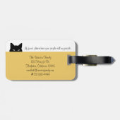 Sneaky Cat Waar zijn wij Label voor gele huisdiere Bagagelabel (Achterkant horizontaal)
