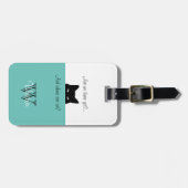 Sneaky Cat Waar zijn wij Lichte Blauwgroen Label v Bagagelabel (Voorkant horizontaal)