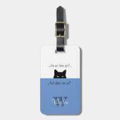Sneaky Cat Where's We Blue Pet Carrier Label Bagagelabel (Voorkant verticaal)