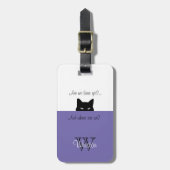 Sneaky Cat Where's We Periwinkle Pet Carrier Label Bagagelabel (Voorkant verticaal)