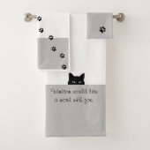Sneaky Cat wil een Word Bath-handdoekset Bad Handdoek (Insitu)