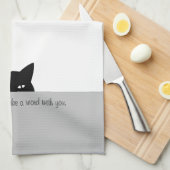 Sneaky Cat wil graag een woord met je Theedoek (Quarter Fold)