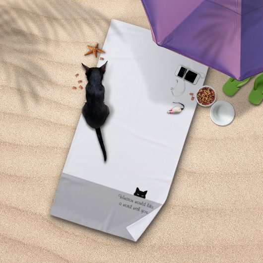 Sneaky Cat wil graag een woord Strandlaken