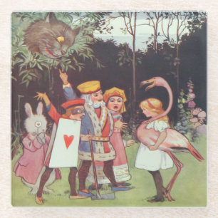 Sneaky Cheshire Cat - Glass Onderzetter Glazen Onderzetter