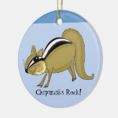 Sneaky Chipmunk Keramisch Ornament (Links)