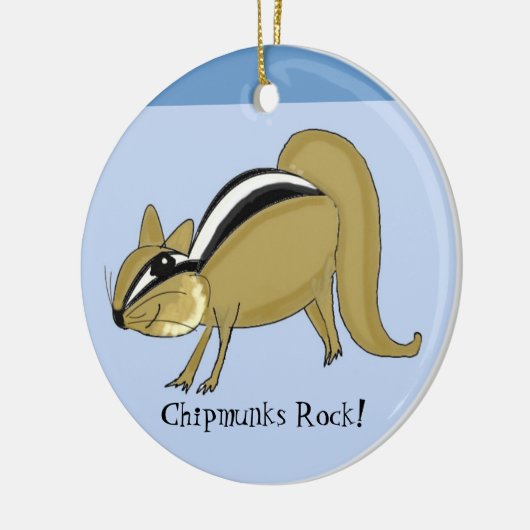 Sneaky Chipmunk Keramisch Ornament (Links)
