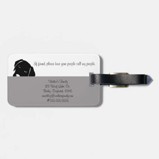 Sneaky Dog Waar zijn we Grey Pet Carrier Label Bagagelabel (Achterkant horizontaal)